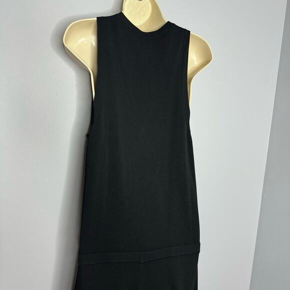 Theory Wrap Bodysuit Lustrate Jumpsuit Wide Leg V Neck  Black Minimalisst Sz M - Picture 9 of 11